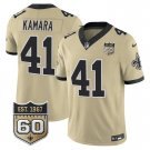 adult & youth,toddler Saints Uniform 41 Alvin Kamara Jersey Stitched Gold 60th Anniversary Patch