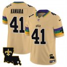 adult & youth Saints Uniform 41 Alvin Kamara Jersey Stitched Activewear New Orleans City Gold Shirt