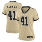 women's New Orleans Saints Uniform 41 Alvin Kamara Jersey Stitched Activewear Gold Shirt