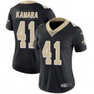 women's New Orleans Saints Uniform 41 Alvin Kamara Jersey Stitched Activewear Black Shirt