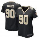women's New Orleans Saints Uniform 90 Bryan Bresee Jersey Stitched Activewear Black Shirt