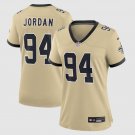 women's New Orleans Saints Uniform 94 Cameron Jordan Jersey Stitched Activewear Gold Shirt