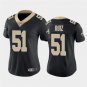 women's New Orleans Saints Uniform 51 Cesar Ruiz Jersey Stitched Activewear Black Shirt