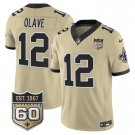 adult & youth,toddler Saints Uniform 12 Chris Olave Jersey Stitched Gold 60th Anniversary Patch