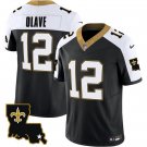 adult & youth Saints Uniform 12 Chris Olave Jersey Stitched Activewear Black-White 1987 Legacy Shirt