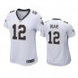 women's New Orleans Saints Uniform 12 Chris Olave Jersey Stitched Activewear White Shirt