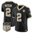adult & youth Saints Uniform 2 Spencer Rattler Jersey Stitched Shirt Black 60th Anniversary Patch