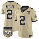 adult & youth,toddler Saints Uniform 2 Spencer Rattler Jersey Stitched Gold 60th Anniversary Patch