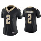 women's New Orleans Saints Uniform 2 Spencer Rattler Jersey Stitched Activewear Black Shirt