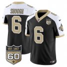 adult & youth Saints Uniform 6 Tyler Shough Jersey Stitched Black-White 60th Anniversary Patch