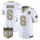 adult & youth Saints Uniform 6 Tyler Shough Jersey Stitched Shirt White 60th Anniversary Patch