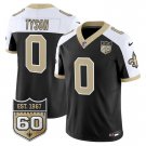 adult & youth Saints Uniform 0 Jordyn Tyson Jersey Stitched Black-White 60th Anniversary Patch