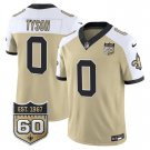 adult & youth Saints Uniform 0 Jordyn Tyson Jersey Stitched Gold-White 60th Anniversary Patch
