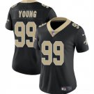 women's New Orleans Saints Uniform 99 Chase Young Jersey Stitched Activewear Black Shirt