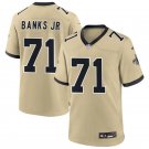 adult & youth,toddler Saints Uniform 71 Kelvin Banks Jr Jersey Stitched Activewear Gold Shirt