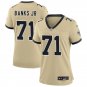 women's New Orleans Saints Uniform 71 Kelvin Banks Jr Jersey Stitched Activewear Gold Shirt