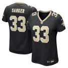 women's New Orleans Saints Uniform 33 Jonas Sanker Jersey Stitched Activewear Black Shirt