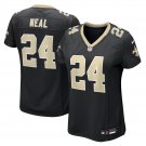 women's New Orleans Saints Uniform 24 Devin Neal Jersey Stitched Activewear Black Shirt