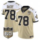 adult & youth Saints Uniform 78 Erik Mccoy Jersey Stitched Shirt Gold-White 60th Anniversary Patch