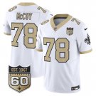 adult & youth Saints Uniform 78 Erik Mccoy Jersey Stitched Activewear White 60th Anniversary Patch