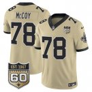 adult & youth Saints Uniform 78 Erik Mccoy Jersey Stitched Activewear Gold 60th Anniversary Patch