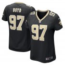 women's New Orleans Saints Uniform 97 Khristian Boyd Jersey Stitched Activewear Black Shirt