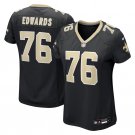 women's New Orleans Saints Uniform 76 David Edwards Jersey Stitched Activewear Black Shirt