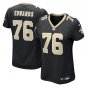 women's New Orleans Saints Uniform 76 David Edwards Jersey Stitched Activewear Black Shirt