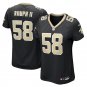 women's New Orleans Saints Uniform 58 Chris Rumph II Jersey Stitched Activewear Black Shirt
