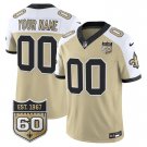adult & youth Saints Uniform 00 Custom name number Jersey Gold-White 60th Anniversary Patch