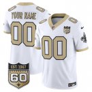 adult & youth Saints Uniform 00 Custom name number Jersey Stitched White 60th Anniversary Patch