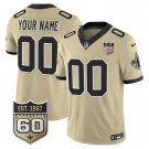 adult & youth,toddler Saints Uniform 00 Custom name number Jersey Gold 60th Anniversary Patch