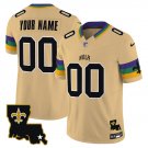 adult & youth Saints Uniform 00 Custom name number Jersey Stitched New Orleans City Gold Shirt