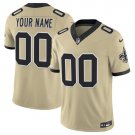 adult & youth,toddler Saints Uniform 00 Custom name number Jersey Stitched Activewear Gold Shirt