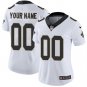 women's New Orleans Saints Uniform 00 Custom name number Jersey Stitched Activewear White Shirt