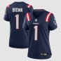 women's New England Patriots Uniform 11 A.J. Brown Jersey Stitched Activewear Navy Shirt