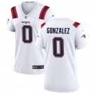women's New England Patriots Uniform 0 Christian Gonzalez Jersey Stitched Activewear White Shirt