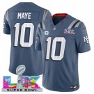 adult & youth,toddler NE Patriots 10 Drake Maye Jersey Stitched Blue 2026 Super Bowl LX and C Patch