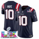 adult & youth,toddler NE Patriots 10 Drake Maye Jersey Stitched Navy 2026 Super Bowl LX and C Patch