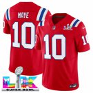 adult & youth,toddler NE Patriots Uniform 10 Drake Maye Jersey Stitched Red 2026 Super Bowl LX Patch
