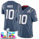 adult & youth,toddler Patriots Uniform 10 Drake Maye Jersey Stitched Blue 2026 Super Bowl LX Patch