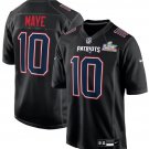 adult & youth Patriots Uniform 10 Drake Maye Jersey Stitched Black 2026 Super Bowl LX Patch Fashion