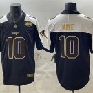 adult NE Patriots Uniform 10 Drake Maye Jersey Stitched Activewear Black Gold Championship Patch