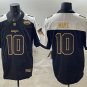 adult NE Patriots Uniform 10 Drake Maye Jersey Stitched Activewear Black Gold Championship Patch