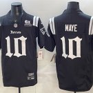 adult NE Patriots 10 Drake Maye Jersey Stitched Black 6x Champions Patch Gothic Revolution Edition