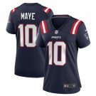 women's New England Patriots Uniform 10 Drake Maye Jersey Stitched Activewear Navy Shirt