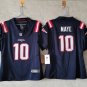women's New England Patriots Uniform 10 Drake Maye Jersey Stitched Activewear Navy Shirt