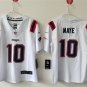 women's New England Patriots Uniform 10 Drake Maye Jersey Stitched Activewear White Shirt