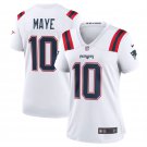 women's New England Patriots Uniform 10 Drake Maye Jersey Stitched Activewear White Shirt