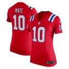 women's New England Patriots Uniform 10 Drake Maye Jersey Stitched Activewear Red Shirt